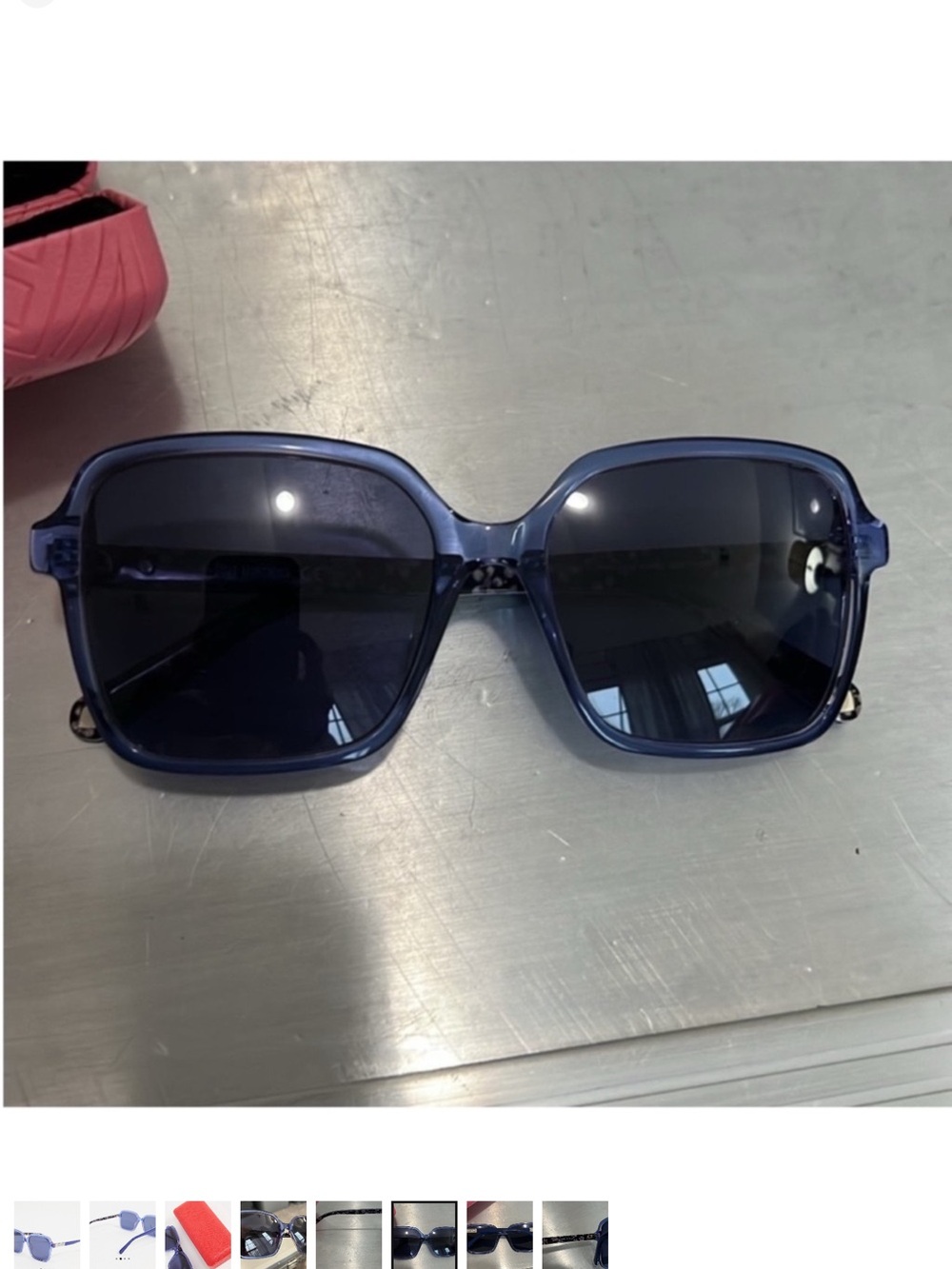 Love Moschino Translucent blue/Lavender Square Sunglasses - Picture 6 of 8